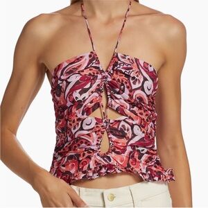 NWT Magali Pascal $295 Sevres Printed Silk-Blend Top Size S
